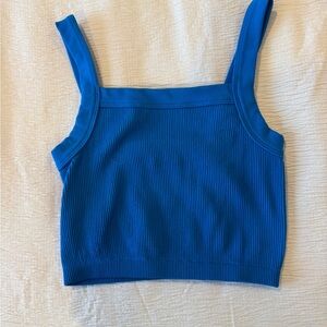 Cotton On Royal Blue Ribbed Crop Top
